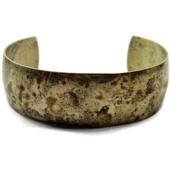 Danecraft Wide Cuff Bracelet Sterling Silver 925 Vintage Heavy Patina 3/4x2 1/2 - Picture 3 of 11